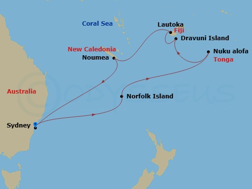 Journeys - 14-Day Mutiny On The Bounty Route Map
