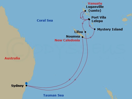 11 Nights Royal Beach Club Lelepa South Pac Route Map
