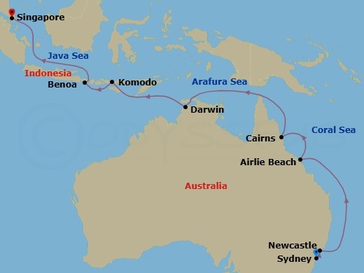 Sydney To Singapore Route Map