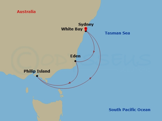 5-Day Phillip Island & Eden Route Map
