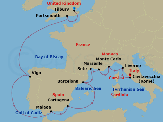 Mediterranean Discoveries Route Map