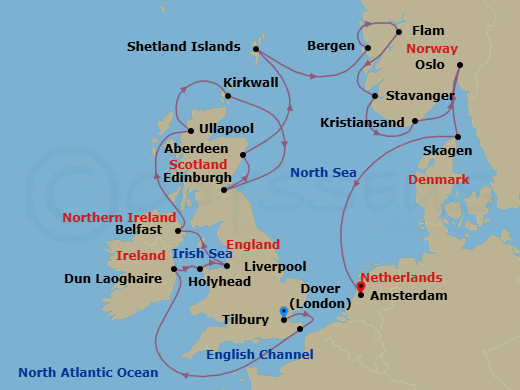 British Isles & Viking Shores Route Map
