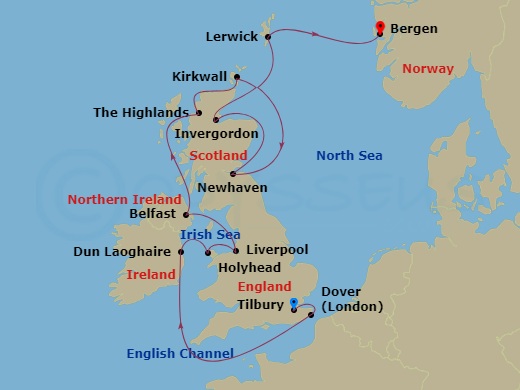 British Isles Explorer Route Map