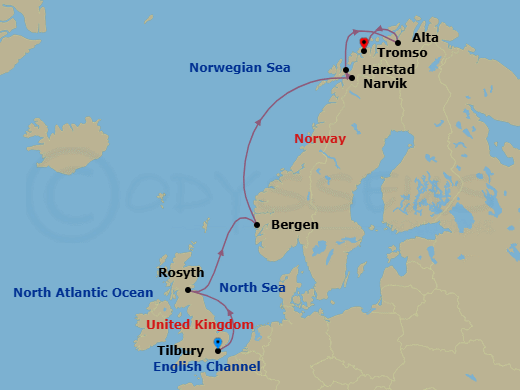 In Search Of Northern Lights Route Map