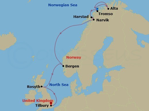 In Search Of Northern Lights Route Map