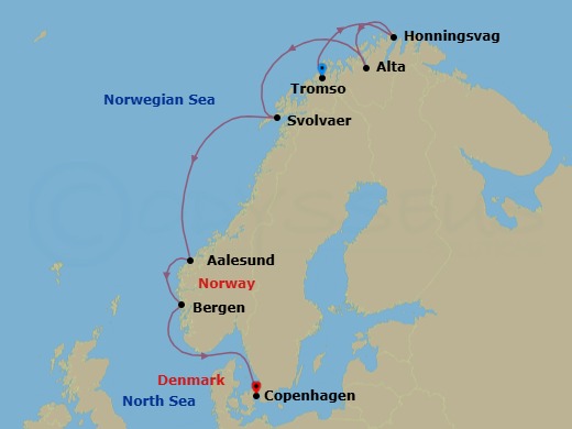 The Arctic Line - South Route Map