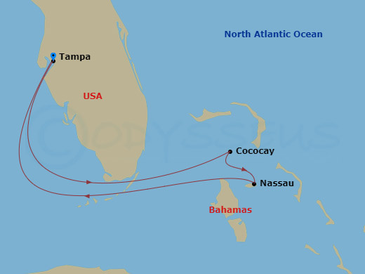 5 Night Perfect Day Cococay & Bahamas Route Map