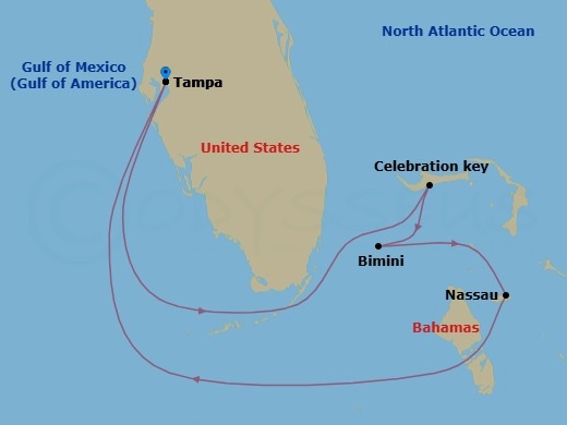 6-Day Bahamas Route Map