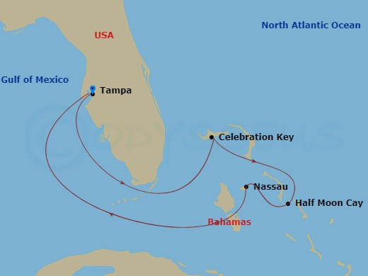 6-Day Bahamas Route Map