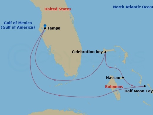 6-Day Bahamas Route Map