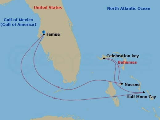 6-Day Bahamas Route Map