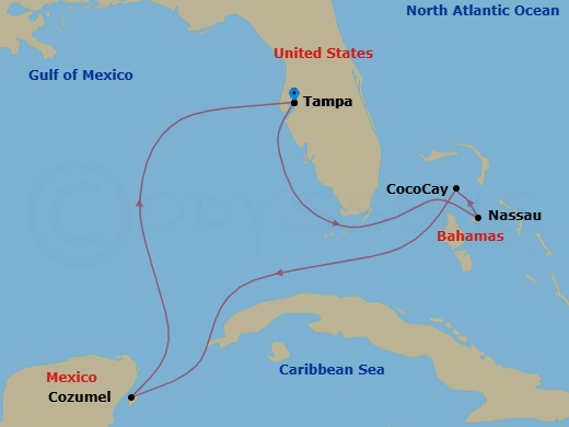 7 Night Perfect Day Cococay & West Carib Route Map
