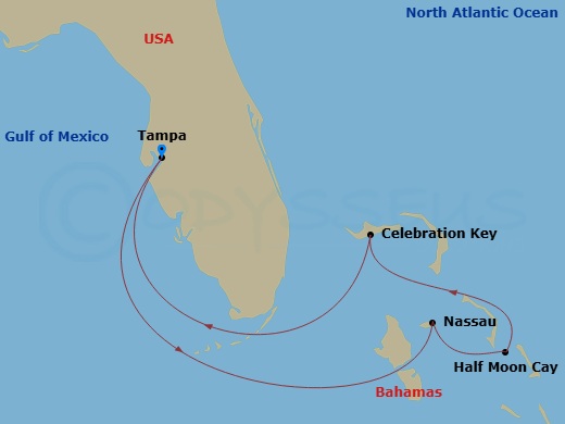 6-Day Bahamas Route Map