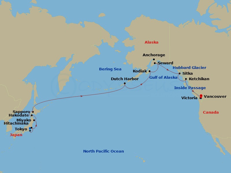 Luxury Cruise Connections Itinerary North Pacific Passage, Regent