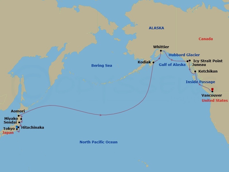 North Pacific Crossing Route Map
