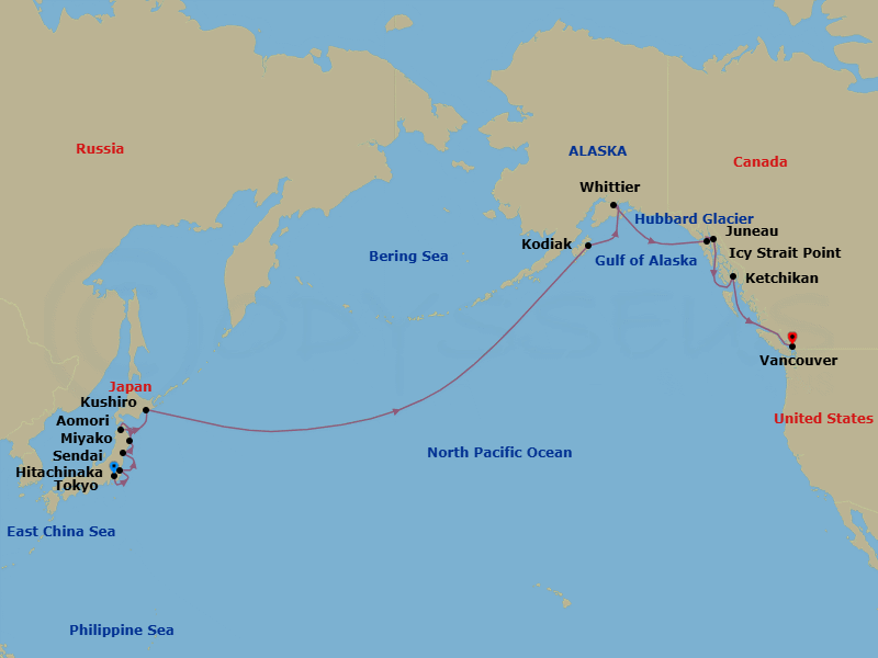 Epic Pacific Passage Route Map