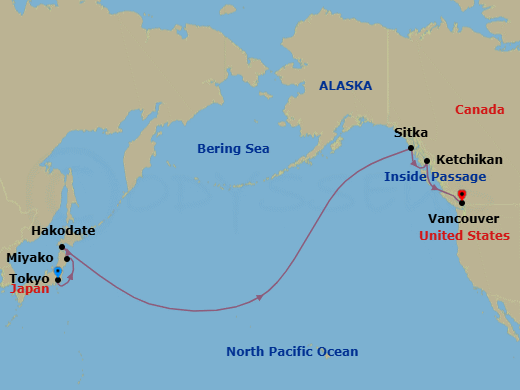Tokyo To Vancouver Route Map