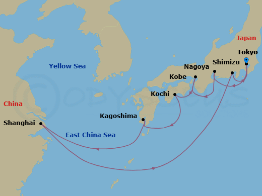 Castles, Temples & Geishas Route Map