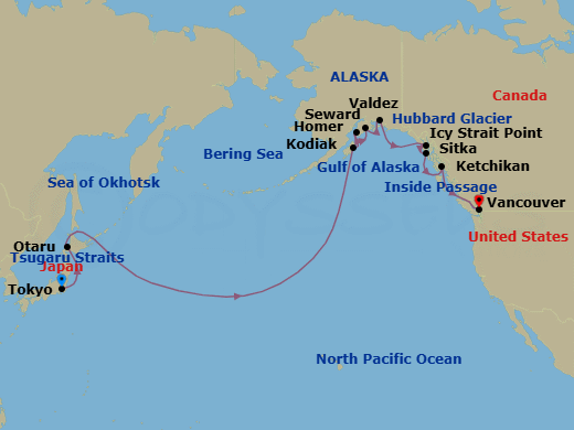North Pacific Passage Route Map