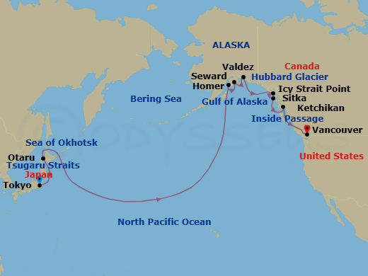 North Pacific Passage Route Map