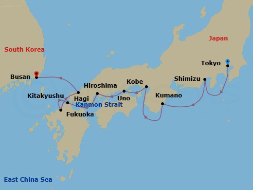 Essence Of South Korea & Japan Route Map