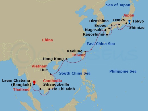 Southeast Asia Horizons Route Map