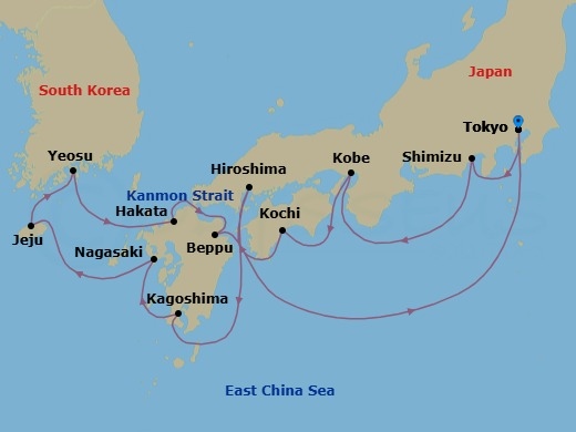 Serene Seas Of Japan Route Map