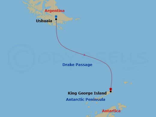 Ushuaia Roundtrip Route Map