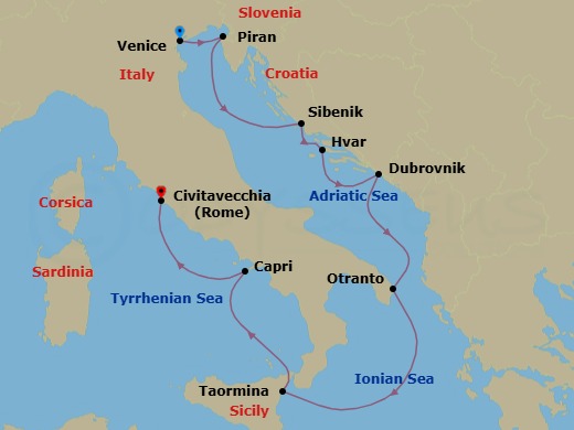 Venice To Rome Route Map