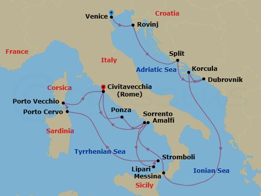 Star Collector: Adriatic Waters To Italian Shores Route Map