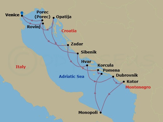 Iconic & Hidden Croatia Route Map
