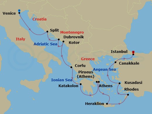 Ancient Adriatic Treasures Route Map