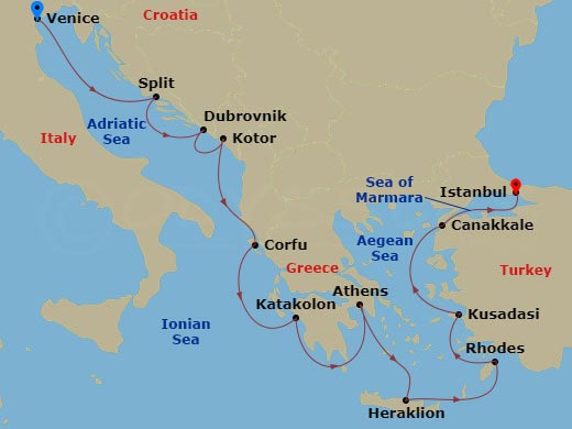 Ancient Adriatic Treasures Route Map