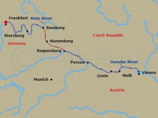 Christmastime From Vienna To Frankfurt Route Map
