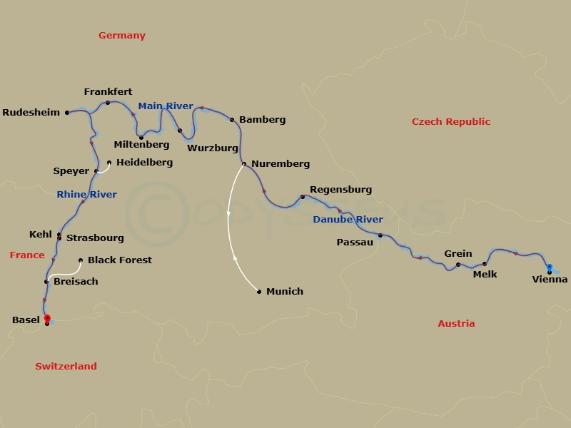 Christmastime From Vienna To Basel Route Map