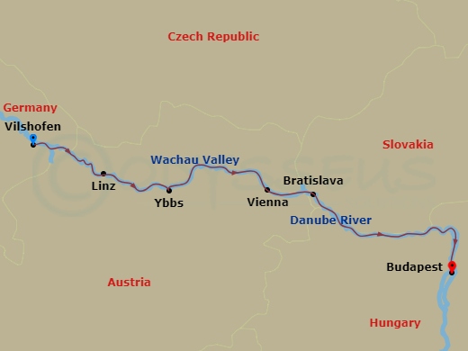 Danube Symphony (Eastbound) Route Map