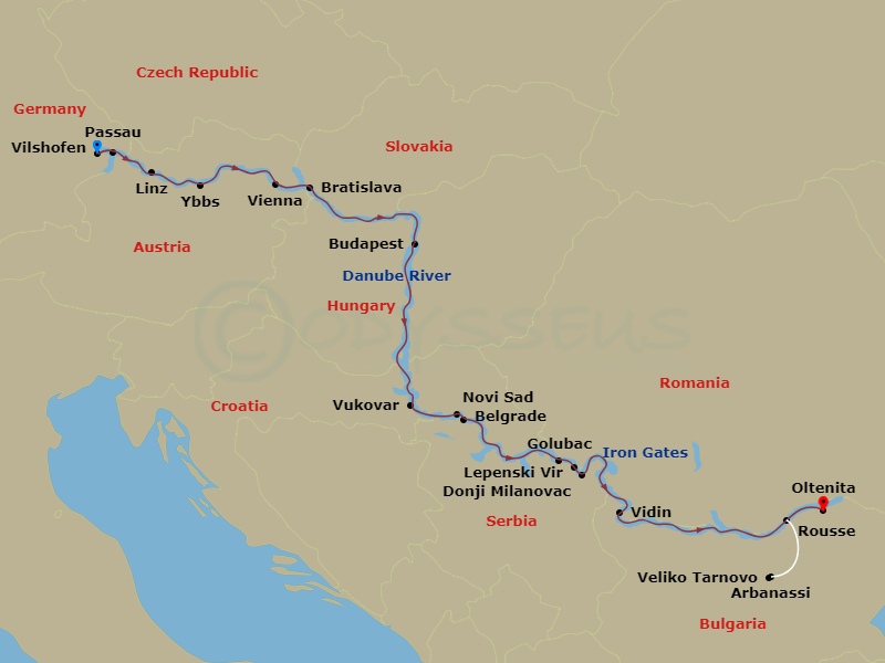 The Danube From Germany To Romania Route Map