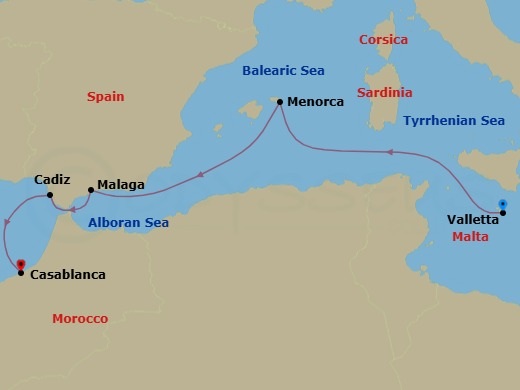 Malta To Morocco: Iberian Coastlines & Beyond? Route Map