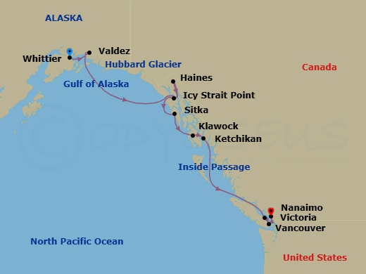 Canadian Rockies Cruisetour: Rocky Mountaineer Goldleaf Service Route Map