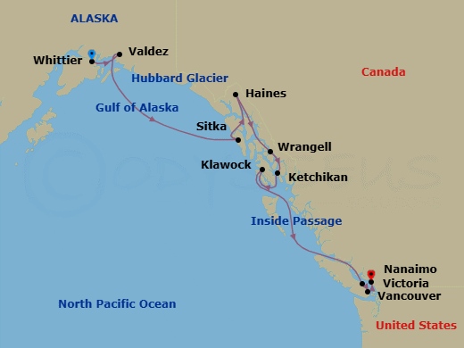 Canadian Rockies Cruisetour: Rocky Mountaineer Silverleaf Service Route Map