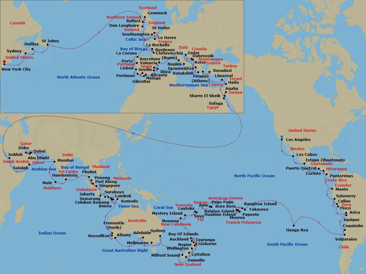 Around The World In 180 Days Route Map