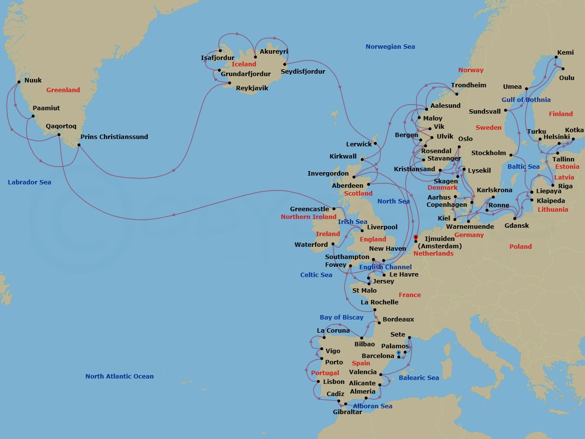 Grand Pathways Of Europe Route Map