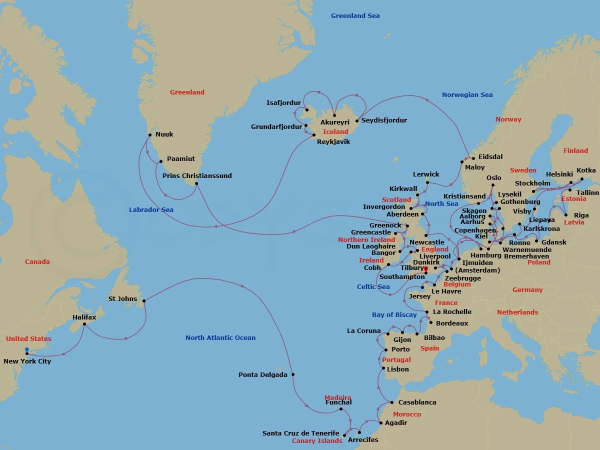 Grand Arctic Expedition Route Map