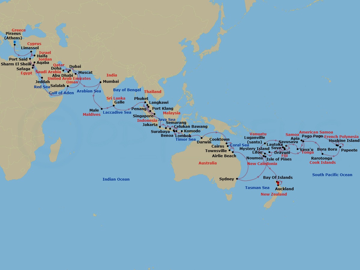 Grand Hemispheres Journey Route Map