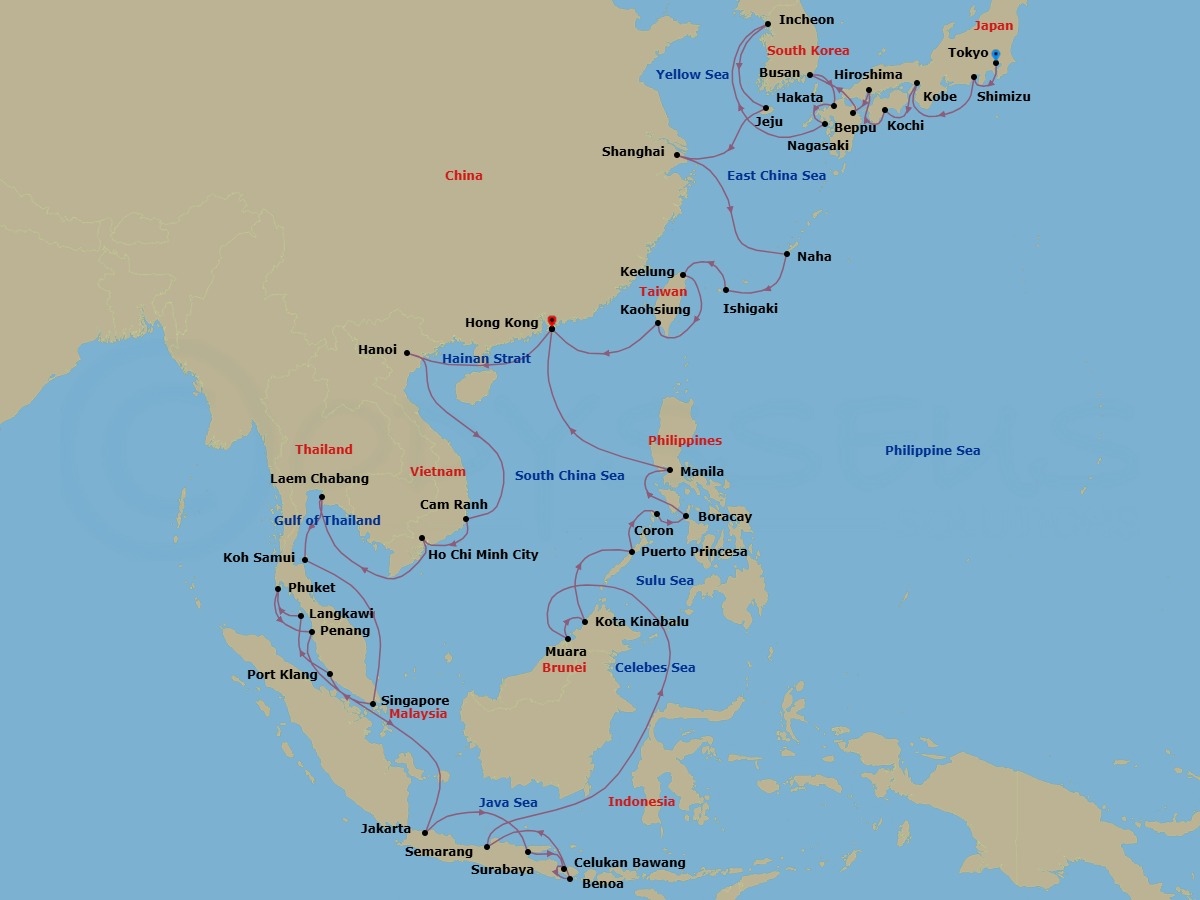 Grand Silk Seas Passage Route Map