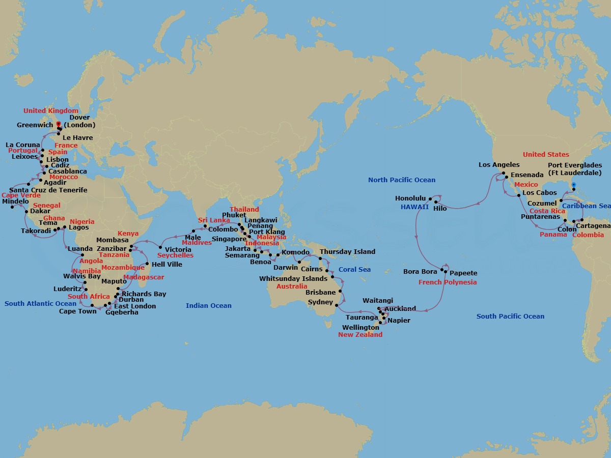 Viking World Cruise Route Map