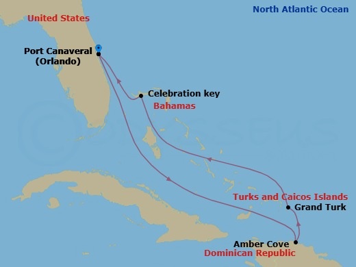 6-Day Eastern Caribbean Route Map