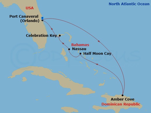 7-Day Eastern Caribbean Route Map