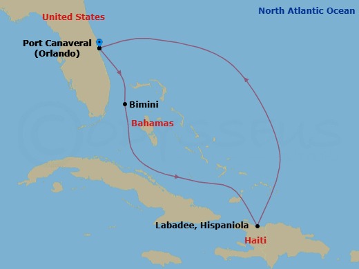 5 Night Eastern Caribbean Getaway Cruise Route Map