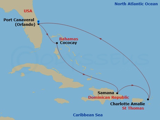 7 Night Perfect Day Cococay & East Carib Route Map